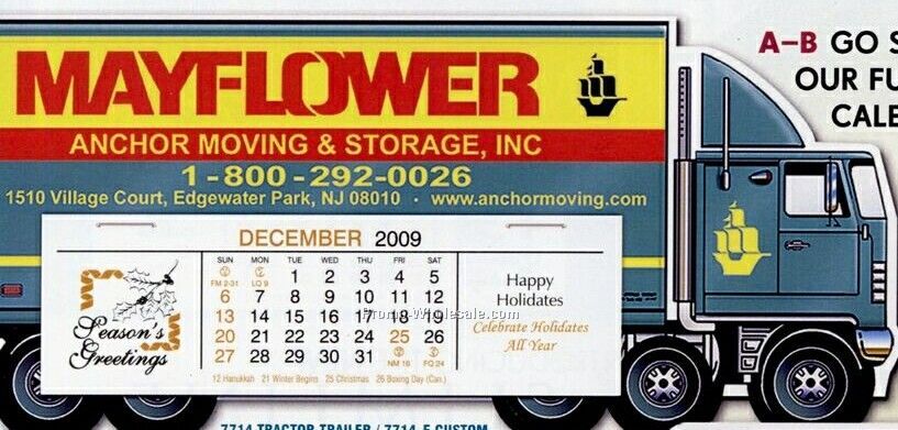 Tractor Trailer - Standard Color Die Cut Calendar - Before June 1