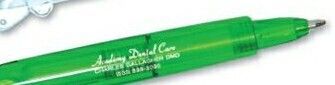 Translucent Green Clicker Pen W/ Clip