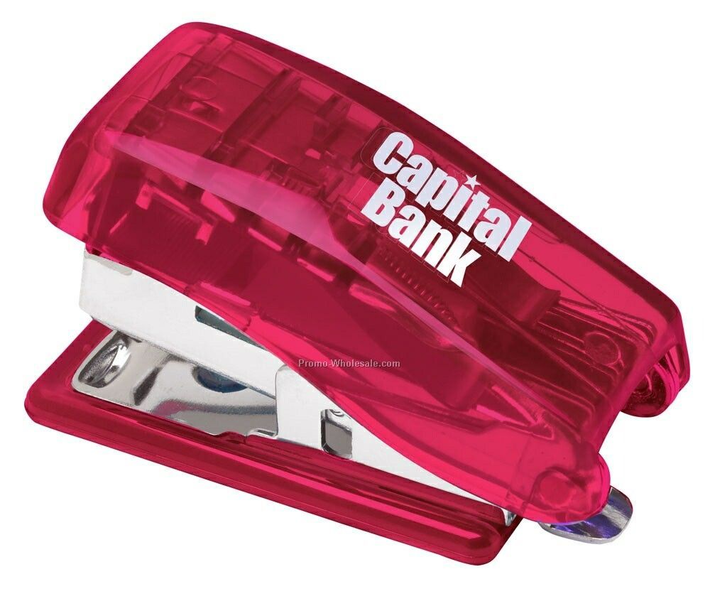 Translucent Raspberry Red Mini Stapler (Standard)