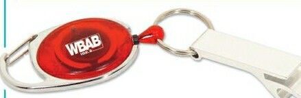 Translucent Red Retractable Cord Bottle Opener