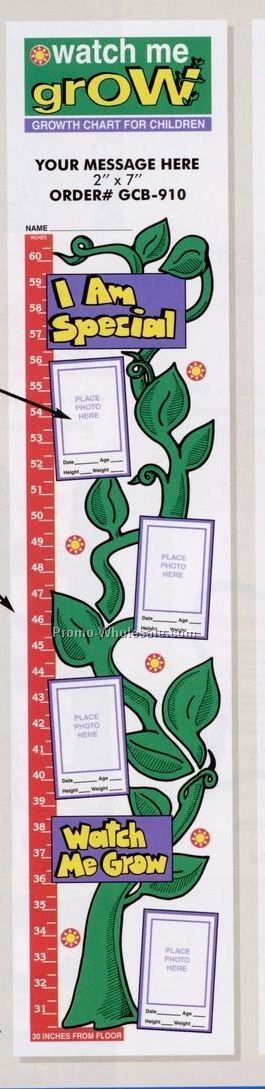 Watch Me Grow Stock Design Plastic Growth Chart (8-1/2"x40")