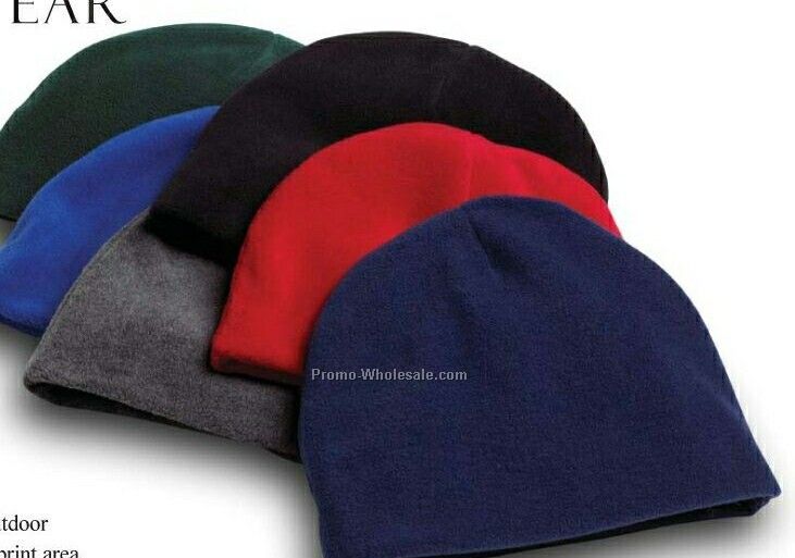 Wolfmark Charcoal Fleece Beanie Cap - One Size Fits Most