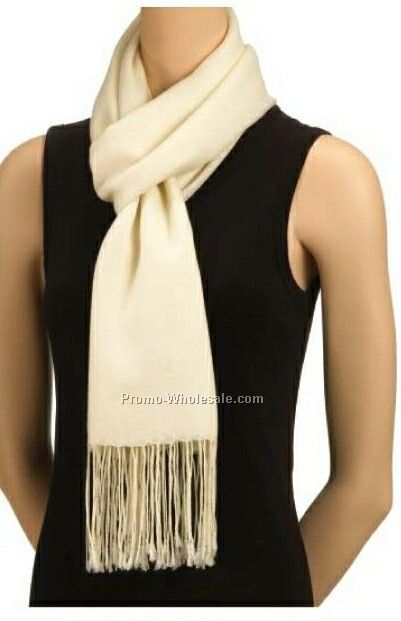 Wolfmark Ivory Bamboo Pashmina Scarf