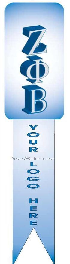 Zeta Phi Beta Sorority Letters Bookmark W/ Black Back