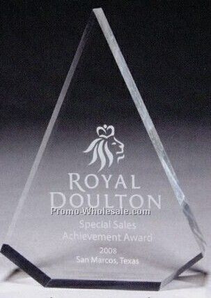 1" Thick Clear Acrylic Pyramid Award (Laser Engraved)