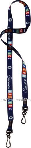 1/2" Dye Sublimated Double Swivel J-hook Lanyard