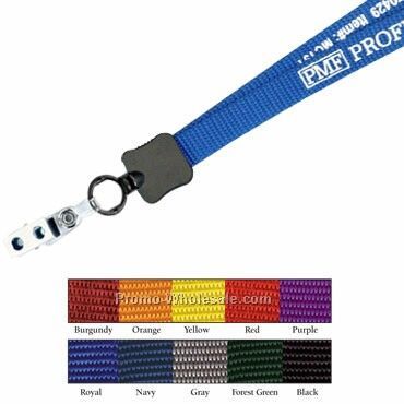 1/2" Upgrade - Custom Nylon Lanyard W/ Strap Clip