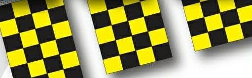 100' 8 Mil Rectangle Checkered Race Track Pennant - Black/ Yellow