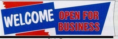 10'x3' Fluorescent Stock Banner - Welcome/ Open For Business