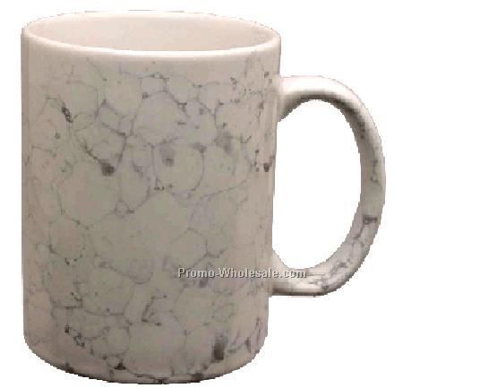 11 Oz. White Marble C-handle Mug