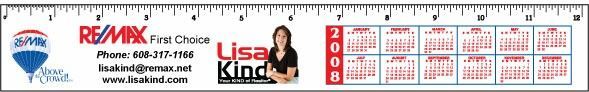 12" Magnetic Ruler With Calendar