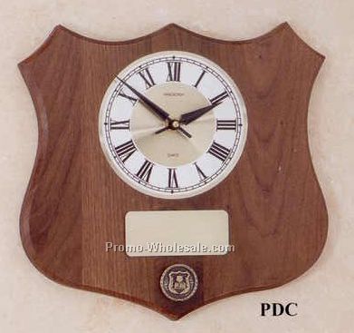 12"x12" Walnut Police Department Service Clocks