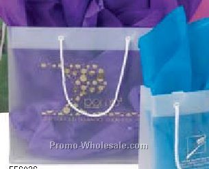 12"x4"x10" Frosted Clear Euro Shopping Bags