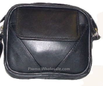 13cmx11cmx3cm Black Lambskin Mini Bag With Front Pouch & Belt Loop