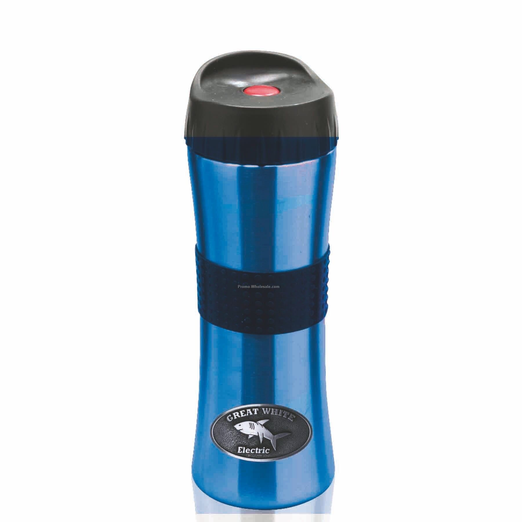 14 Oz. Stainless Steel Bottle Blue (Pewter Emblem)