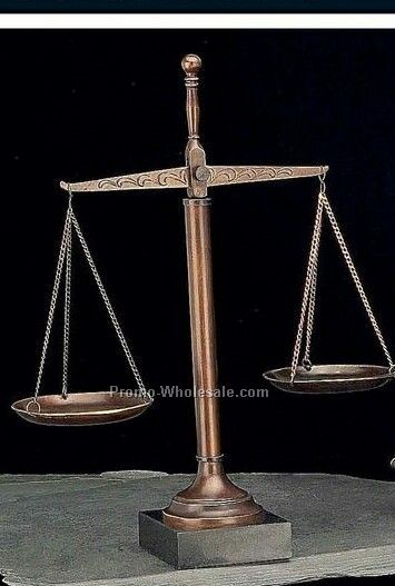 16" Bronzed Scale On Marble Base