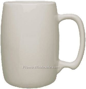 16 Oz. White Ceramic Barrel Mug