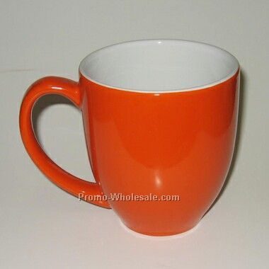 16 Oz 2 Tone Bistro Ceramic Mug *orange Outside / White Inside* (Screened)