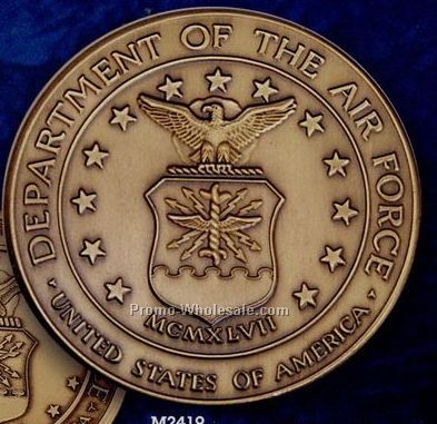 2-1/2" Air Force Military Seal Die-struck Brass Coin