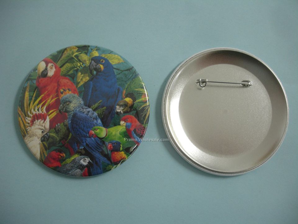 2-1/4" Celluloid Buttons With Safety Pin Attachment