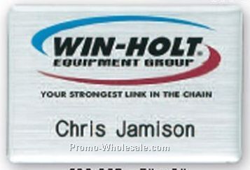 2"x3" Screened & Engraved Domed Name Badge (6-10 Square Inch)