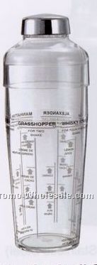 20 Oz. 3 Piece Acrylic Cocktail Shaker With Measurement Guide