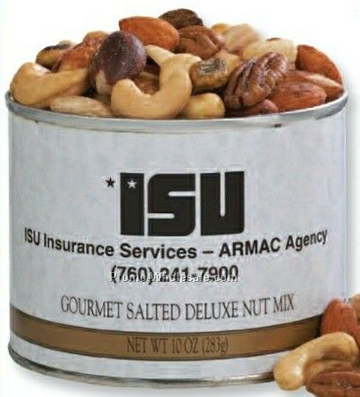 20 Oz. Deluxe Nut Mix In Tin W/ Custom Label