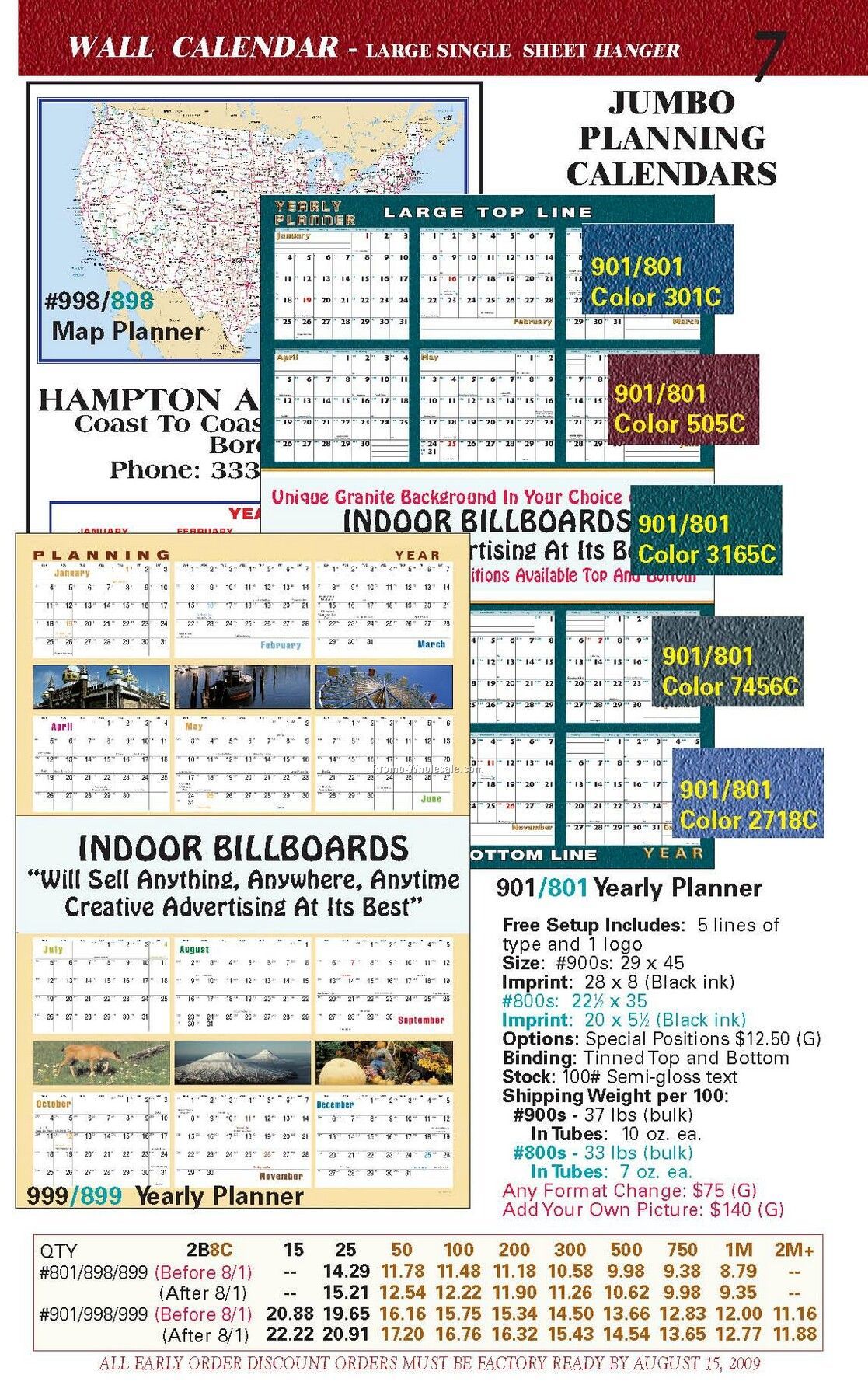 22-1/2"x34" 12 Month Year Planner Wall Calendar