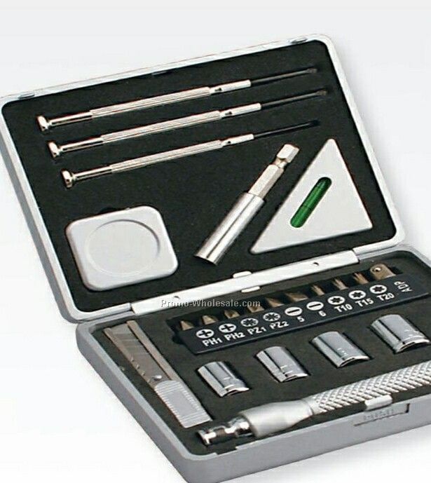 22 Piece Tool Set W/ Durable Silver Case