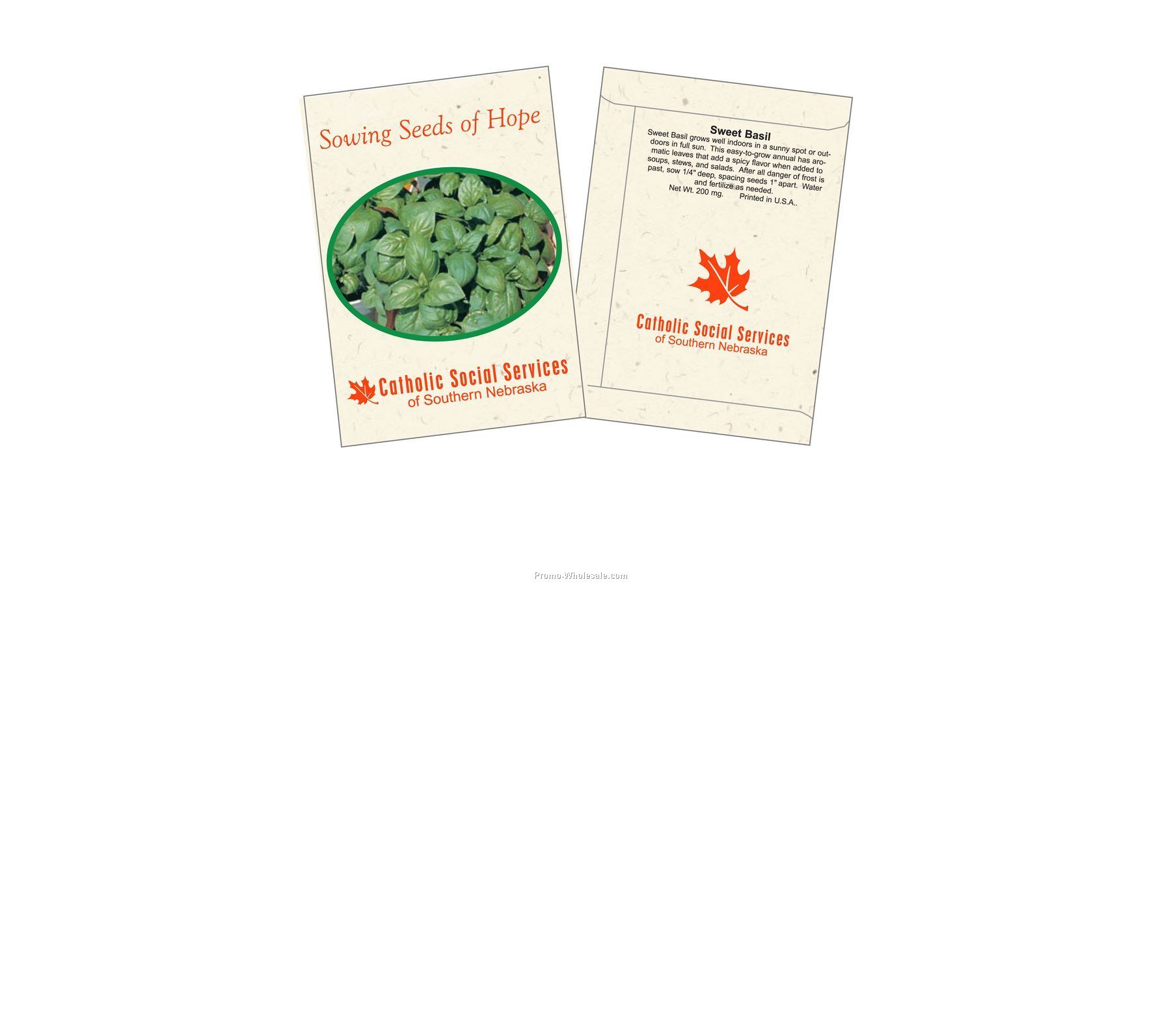 3-1/4"x4-1/2" Sweet Basil Herb Seed Packet (1 Color)