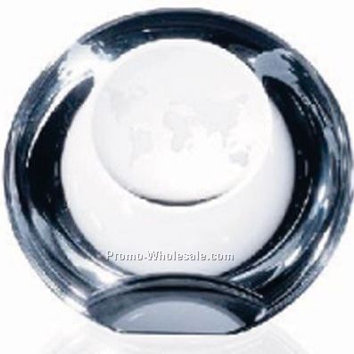 3-1/8"x3-3/4"x2-1/4" Optical Crystal Globe Dome Paperweight