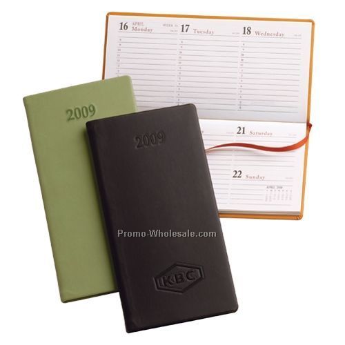 3-1/8"x6-1/2" Blue Connoisseur Horizontal Pocket Planner