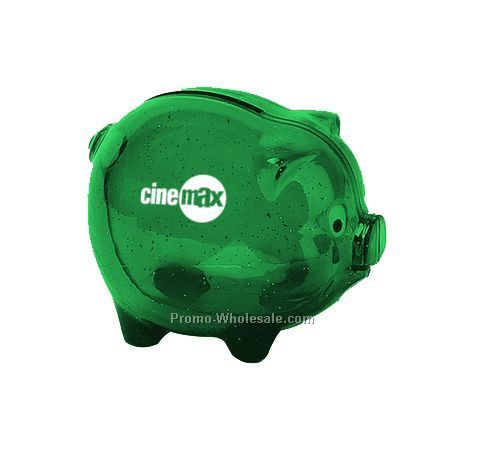 3 3/4" X 2 1/2" Smash It Green Piggy Bank