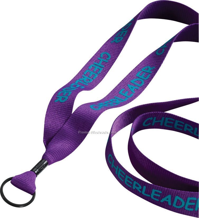 3/4" Economy Polyester Lanyard With Metal Crimp & Metal Split Ring