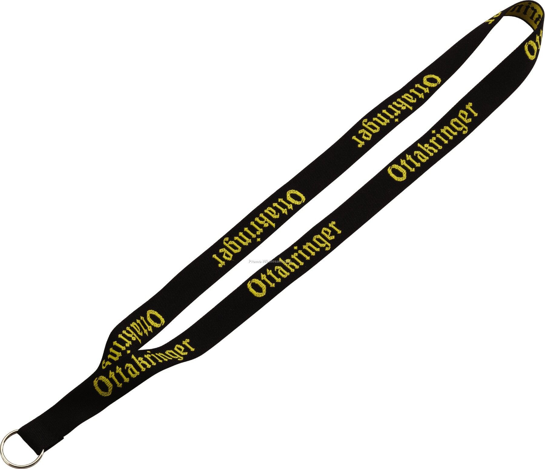 3/4" Imported Woven Through Polyester Lanyard With Sewn Split Ring