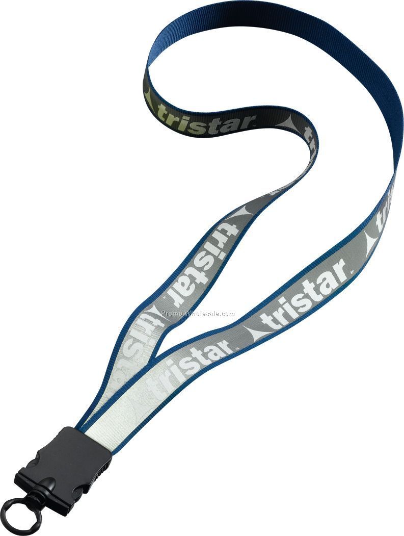 3/4" Reflective Lanyard With Snap Buckle Release & O-ring