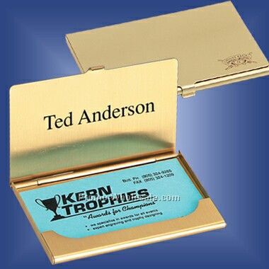 3-5/8"x2-1/4"x3/16" Brass Business Card Case (Screened)