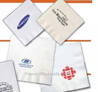3 Ply Low Volume White Cocktail Napkin (Stock Color Ink)