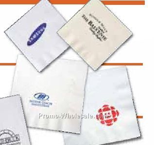 3 Ply Low Volume White Cocktail Napkin (Stock Color Ink)