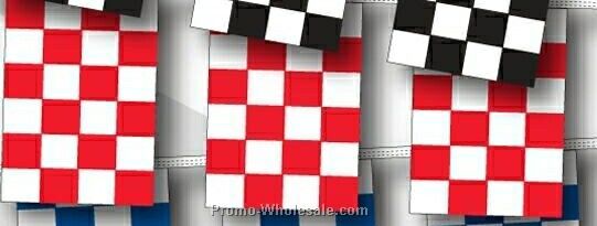 30' 4 Mil Rectangle Checkered Race Track Pennant - Red/ White