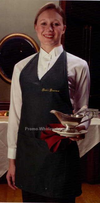 32"x28" V-neck Tuxedo Apron (Black)