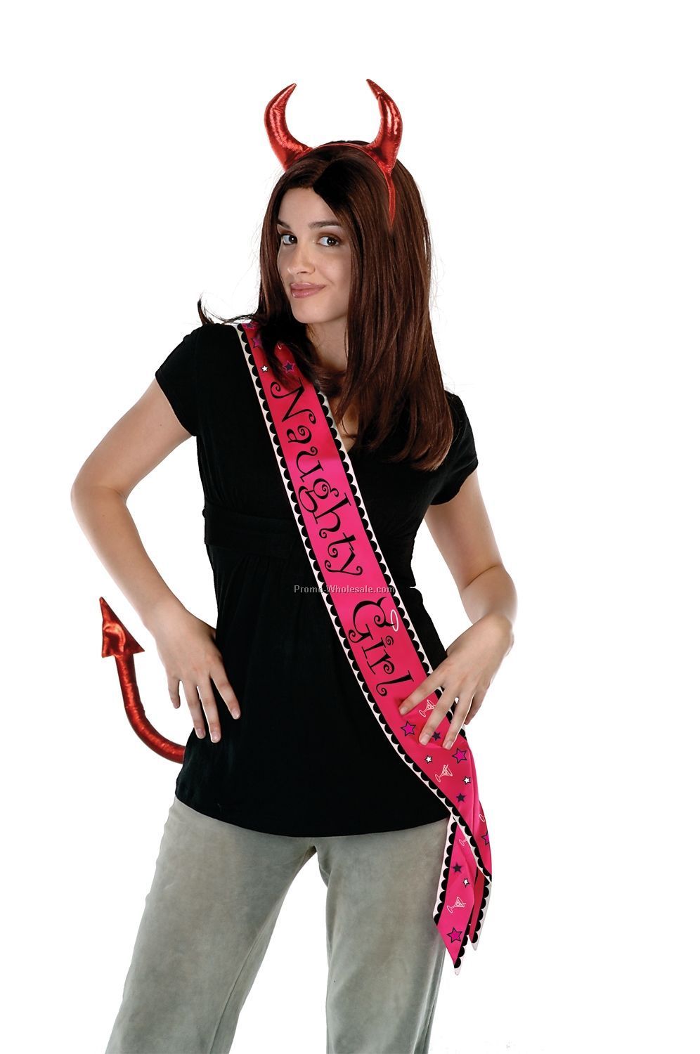 33"x4" Naughty Girl Out Satin Sash