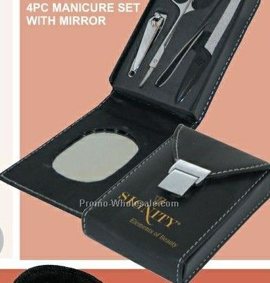 4 Pc. Manicure Set With Mirror