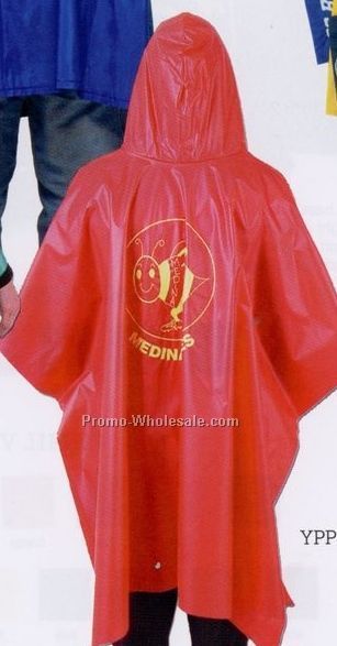 40"x70" 4-1/2 Mil. Vinyl Deluxe Youth Rain Poncho