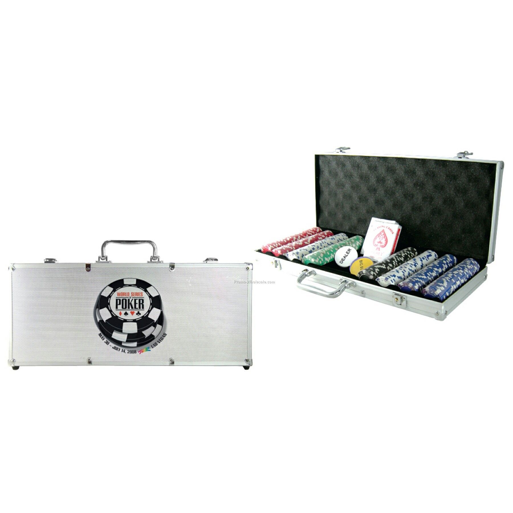 400 Piece Poker Chip Set With Silver Case - Blank