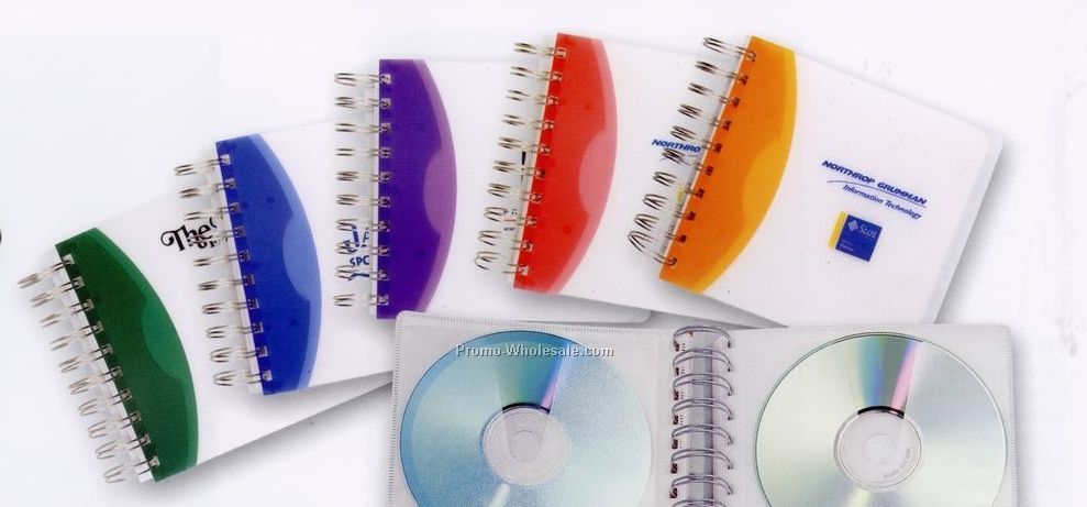 5-3/4"x5-1/4" 12 Page Disc Holder With Hard Translucent Cover