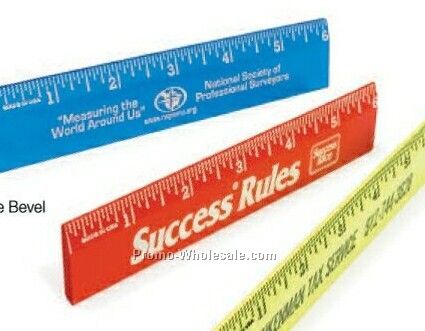 6" Single Bevel Ruler (Ink Imprint)