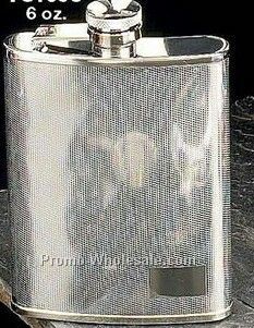 6 Oz. Stainless Steel Chrome Plated Checkered Flask