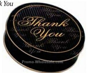 6"x1-13/16" Thank You By Icc Round Designer Tins