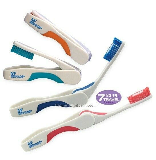 7-1/2" Pop Up Travel Toothbrush - Orange